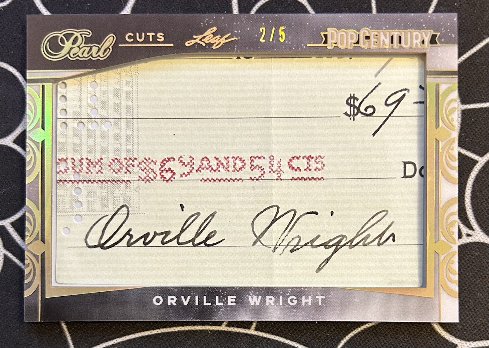 Orville Wright 2025 Leaf Pearl Pop Century /5 Cuts Auto