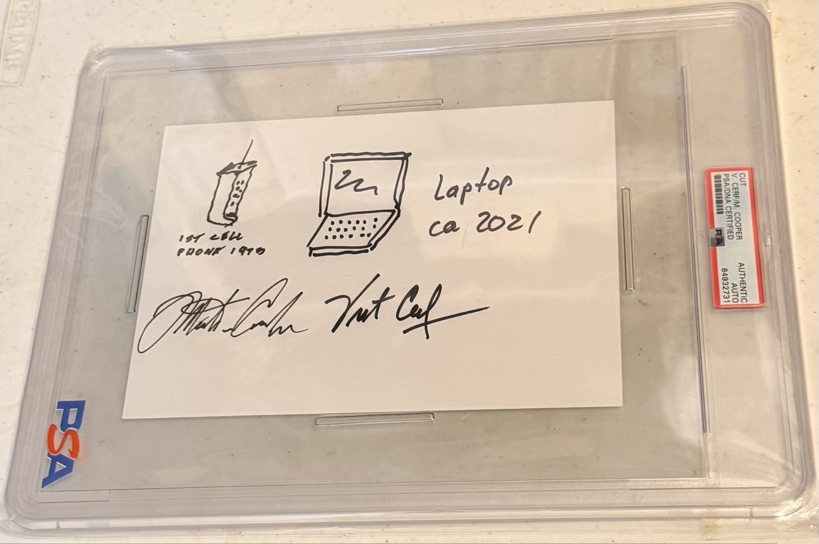 Vint Cerf & Martin “Marty” Cooper PSA/DNA Custom Autographed Sketch