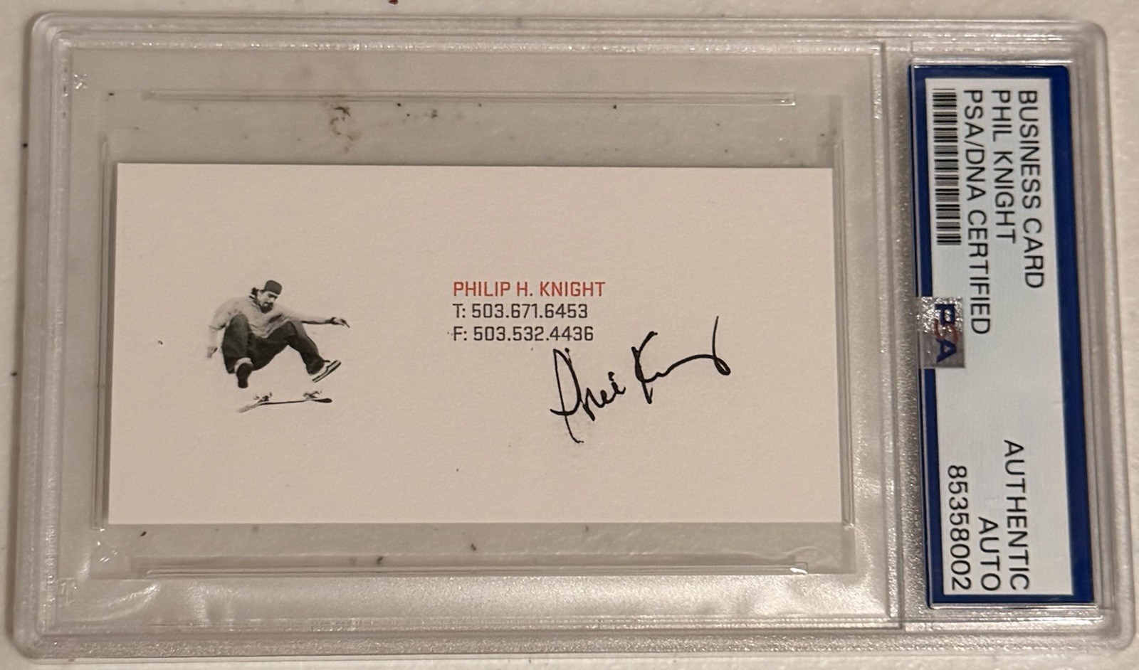 Phil Knight PSA/DNA Business Card Skateboarder