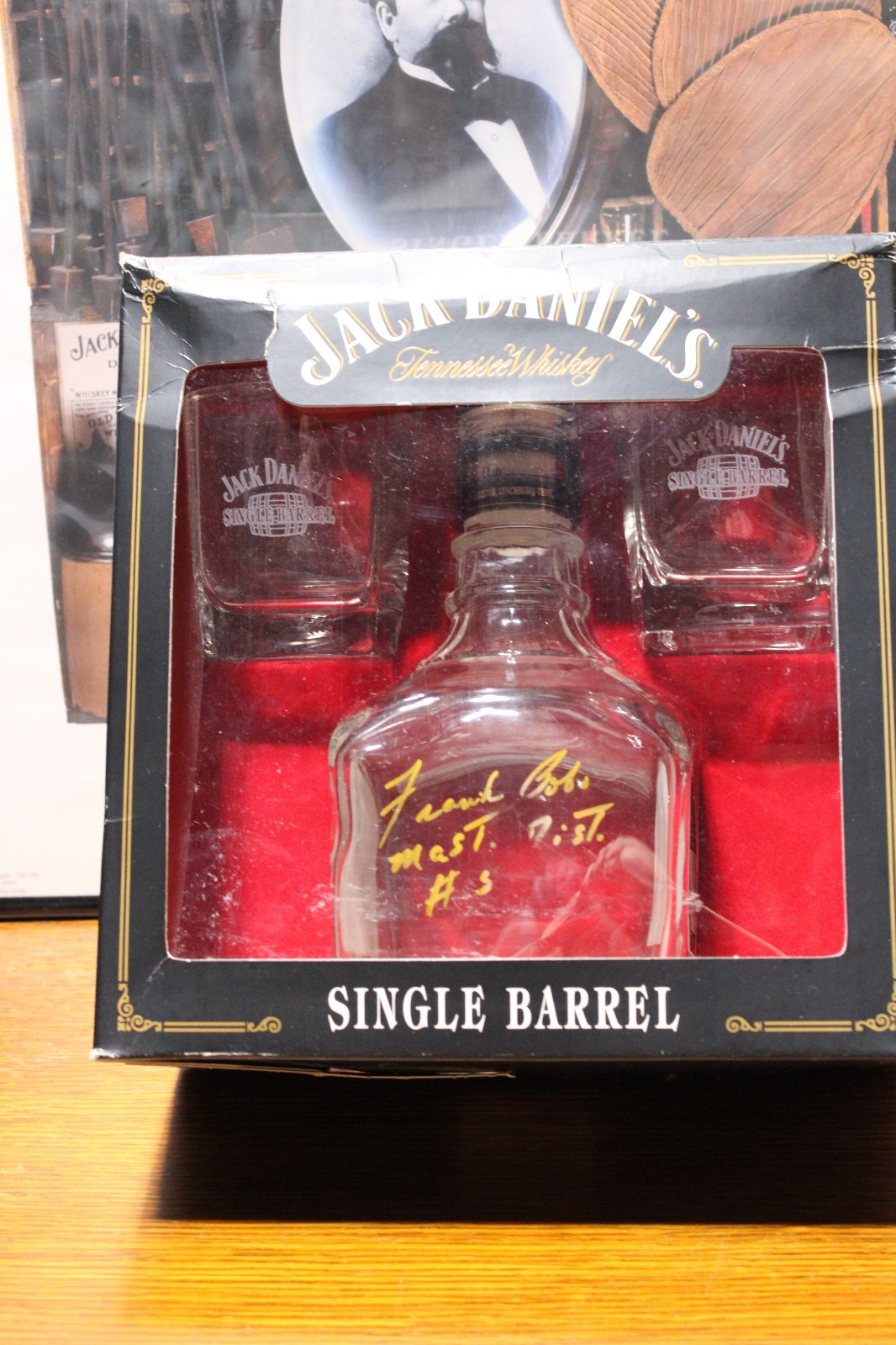 Jack Daniel's Single Barrel Bottle Autographed by Frank Bobo, Master Dist. # 5,