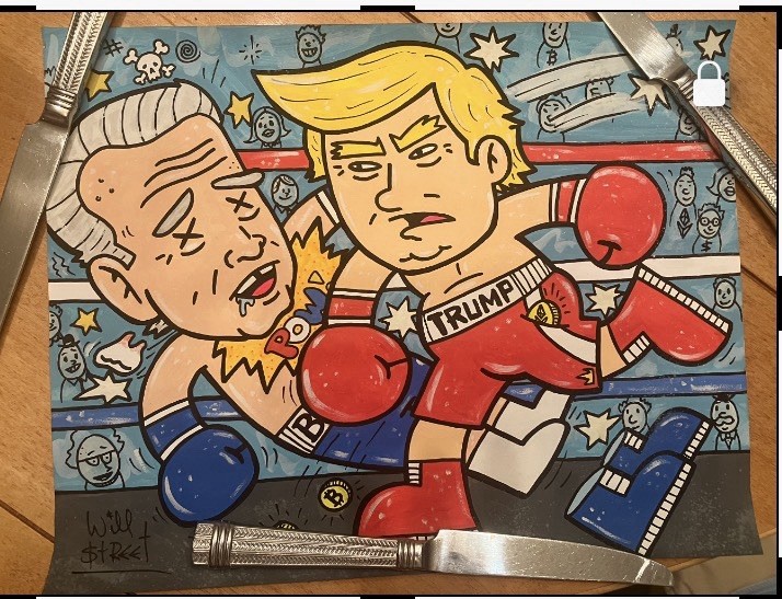 Will Street Art of President Trump 1 of 1. Commissioned Piece. Signed by Artist