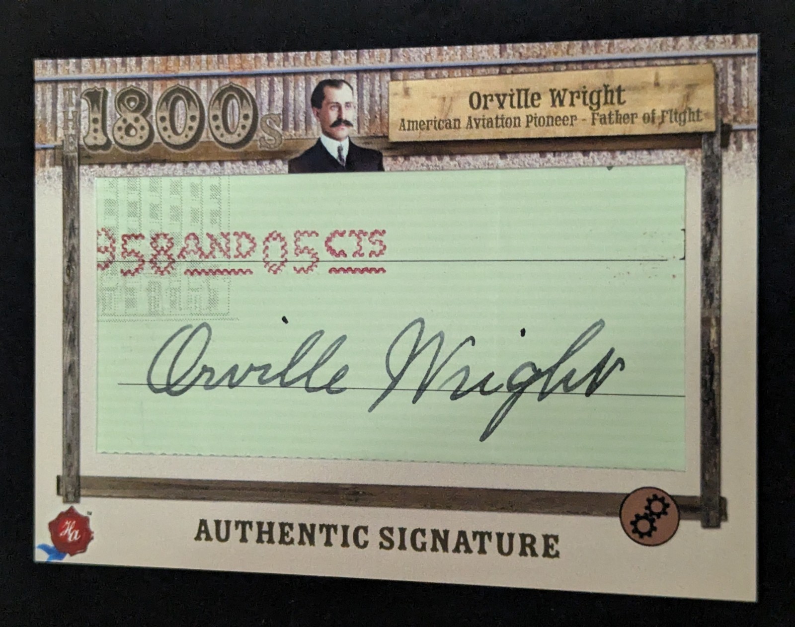 2024 Historic Autographs Prime Orville Wright 2/9 Auto Cut Check Father Aviation