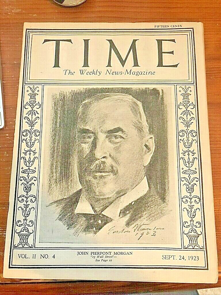 September 24, 1923 Time Magazine(Complete Issue) John Pierpont Morgan