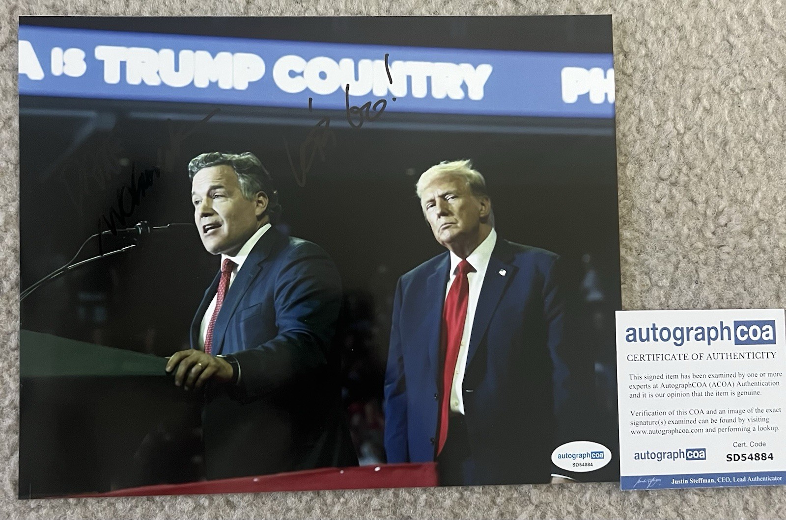 DAVE MCCORMICK SIGNED AUTOGRAPHED 8X10 PHOTO PA SENATOR DAVID DONALD TRUMP