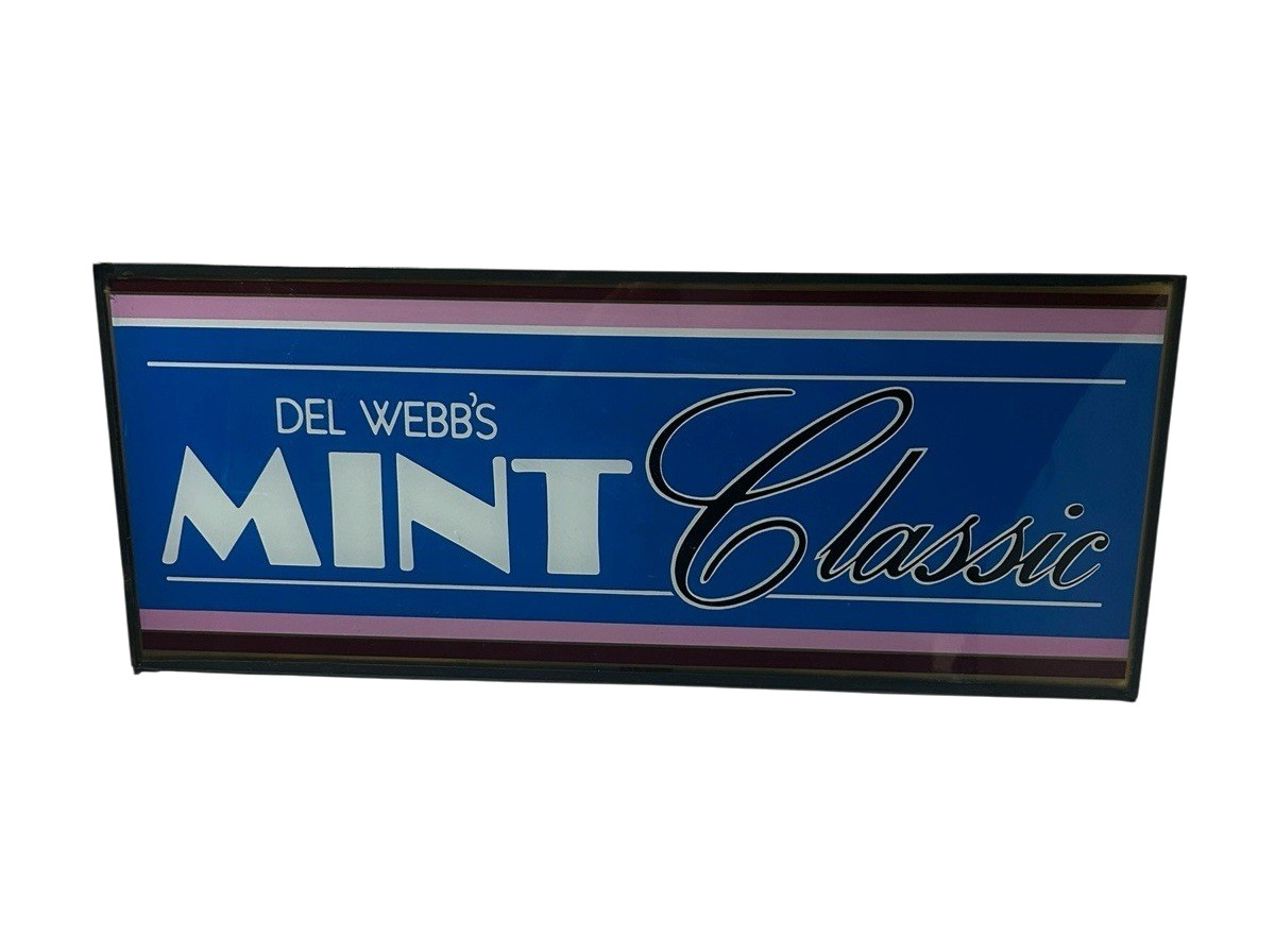Vtg 80s Del Webb's Mint Classic Casino Large Format Slot Machine Glass 20"x 8"