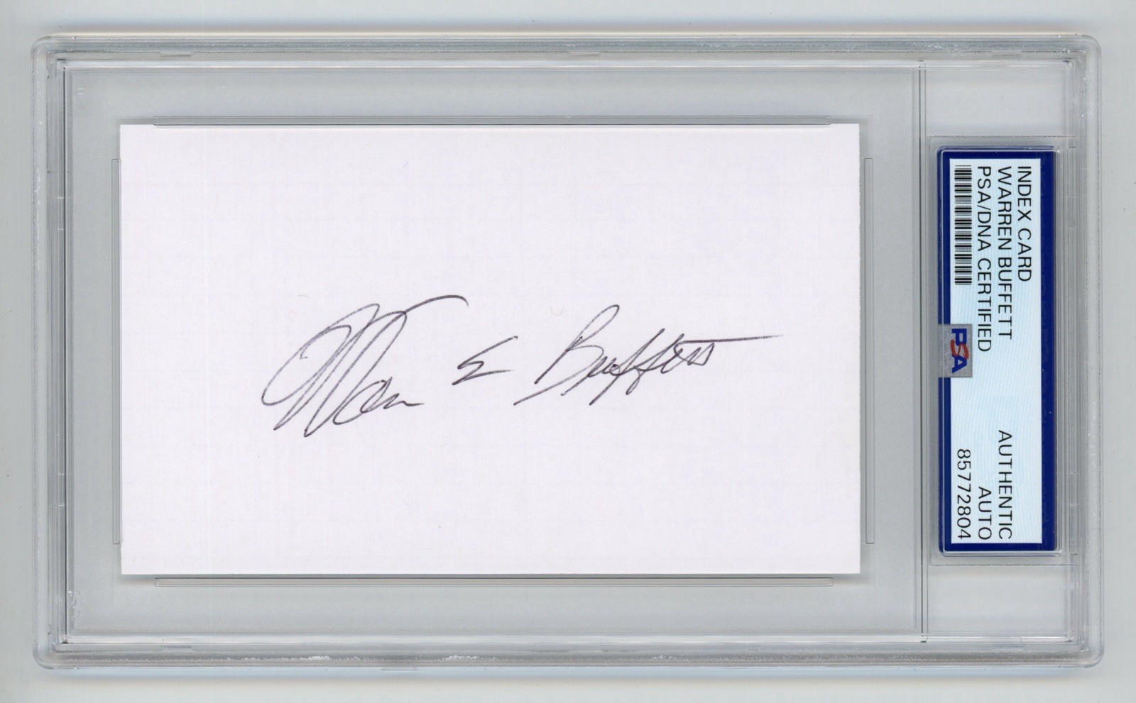WARREN BUFFETT SIGNED AUTOGRAPHED 3”X5” INDEX CARD PSA/DNA BERKSHIRE RARE AUTO