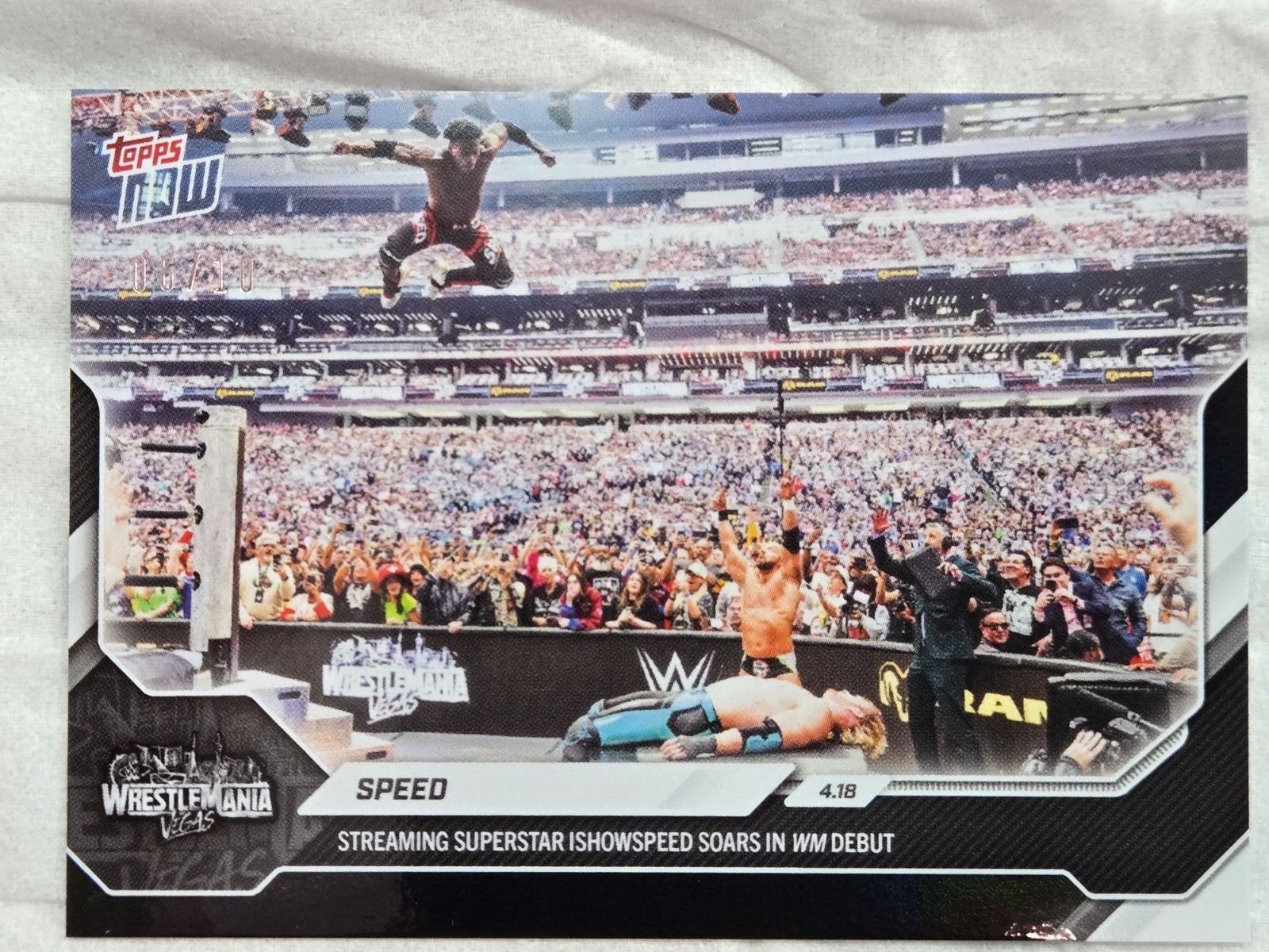 2026 TOPPS NOW WRESTLEMANIA DEBUT SPEED SOARING LOGAN PAUL CARD BLACK #6/10