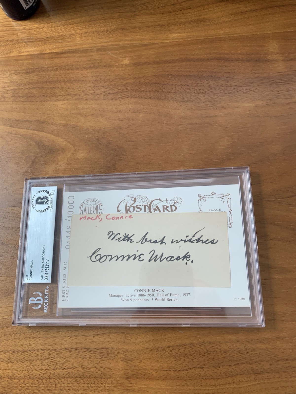 Connie Mack Beckett Perez Galleries Autograph Signed