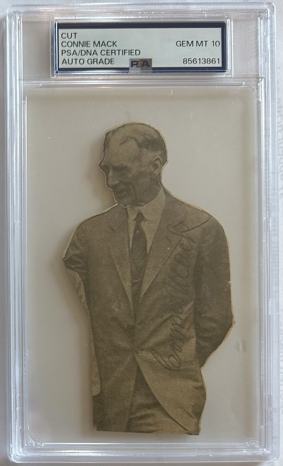 PSA DNA 10 Certified Newspaper Auto Signature CONNIE MACK HOF