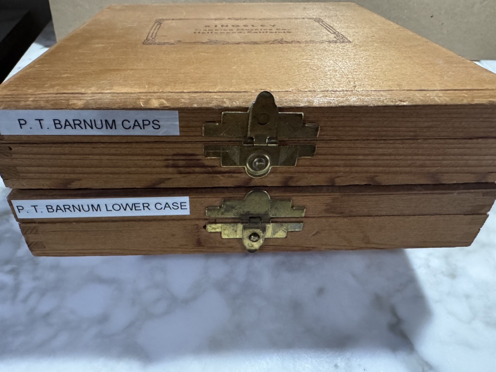 Kingsley Hot Stamping Machine - Caps/LC - P. T. Barnum Type Font - Pt. Size NA