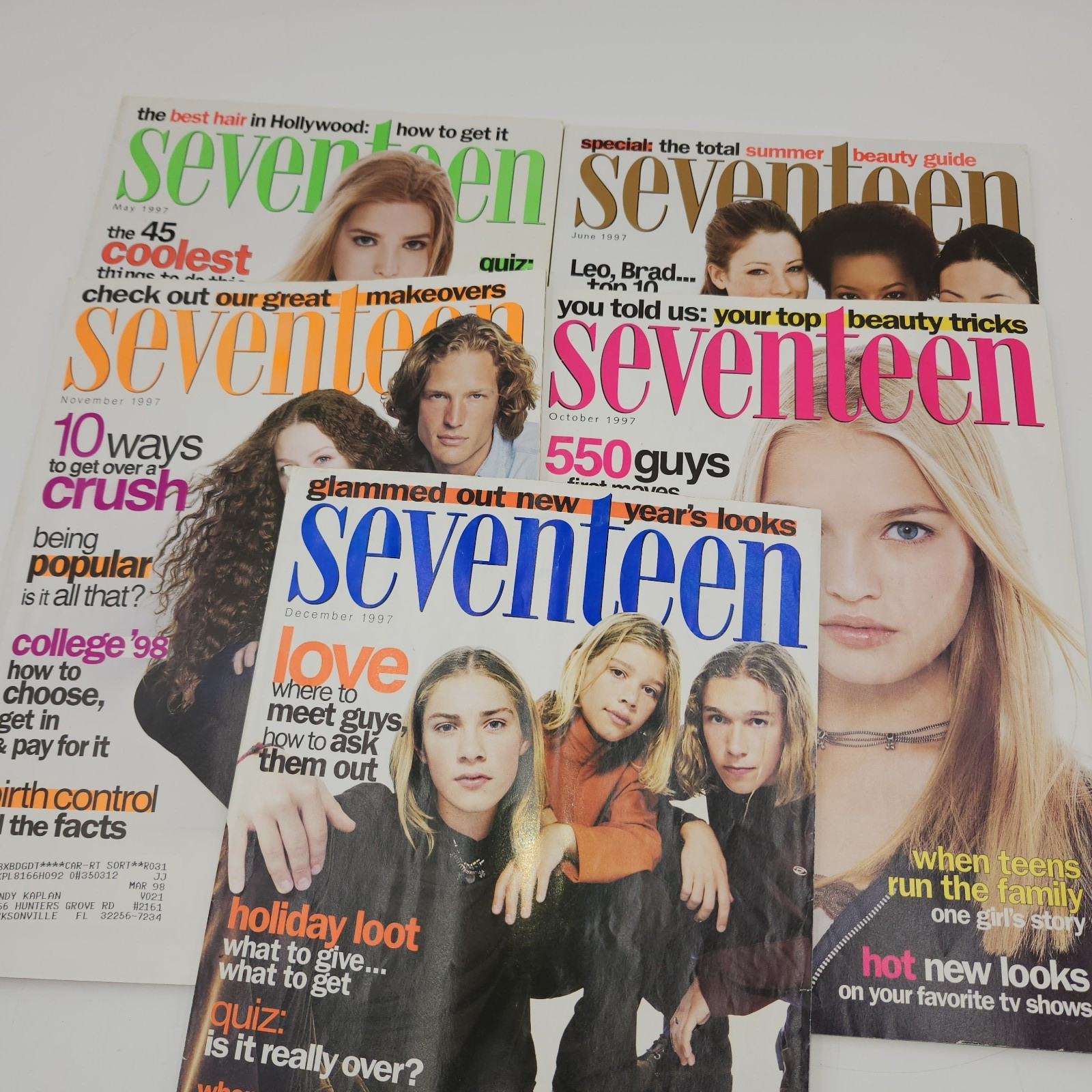 Lot of 5 vintage Seventeen Magazines 1996 1997 fashion Ivanak Trump Hanson