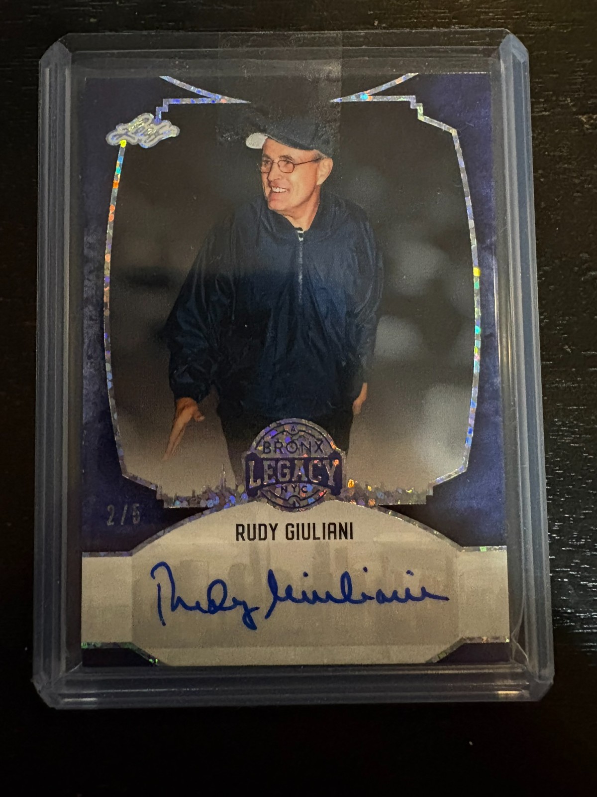 Rudy Giuliani Autograph LEAF BRONX LEGACY Auto /5 - Donald Trump Criminal Lawyer