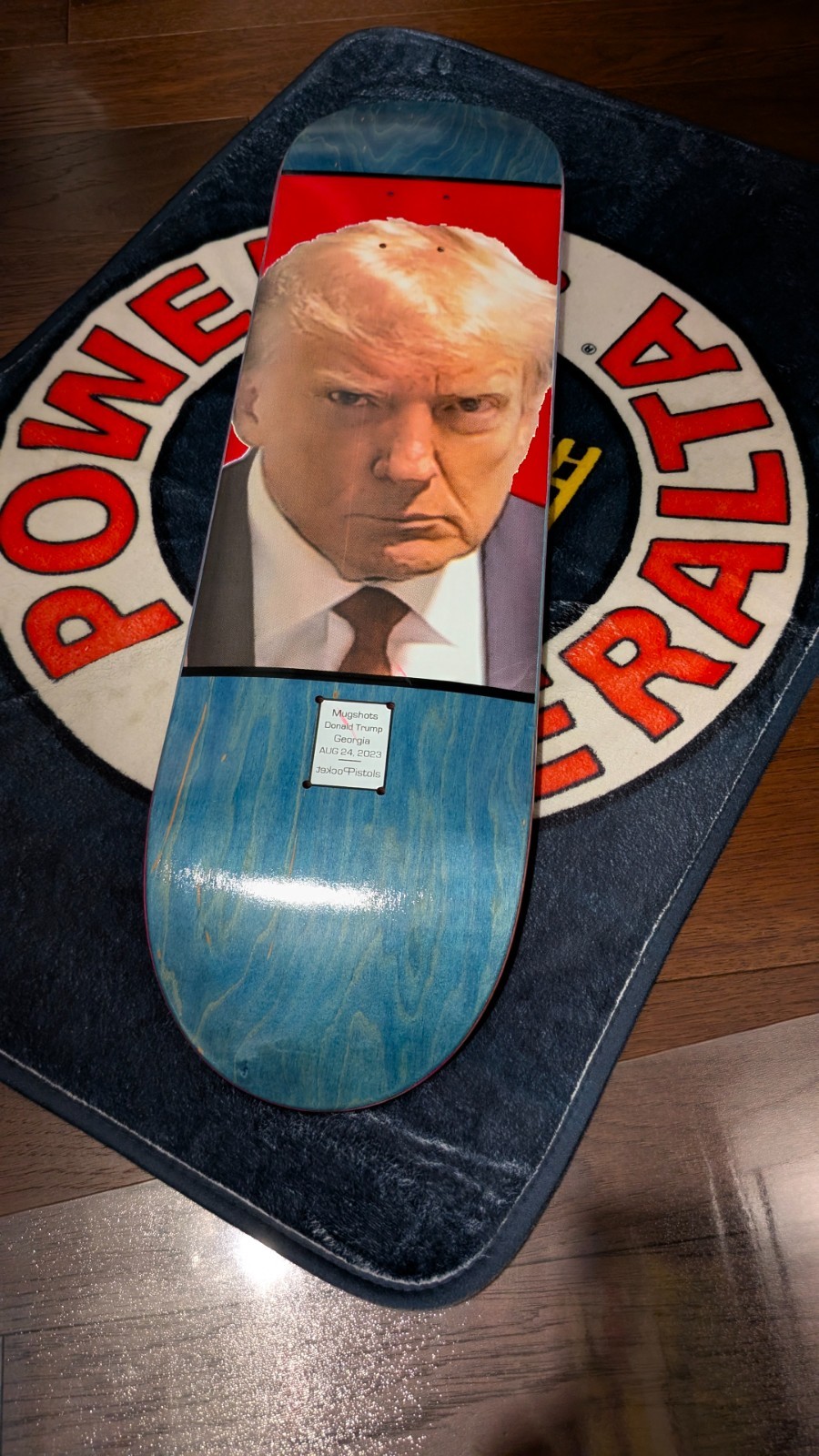 Pocket Pistols Donald Trump Mugshot Skateboard Deck