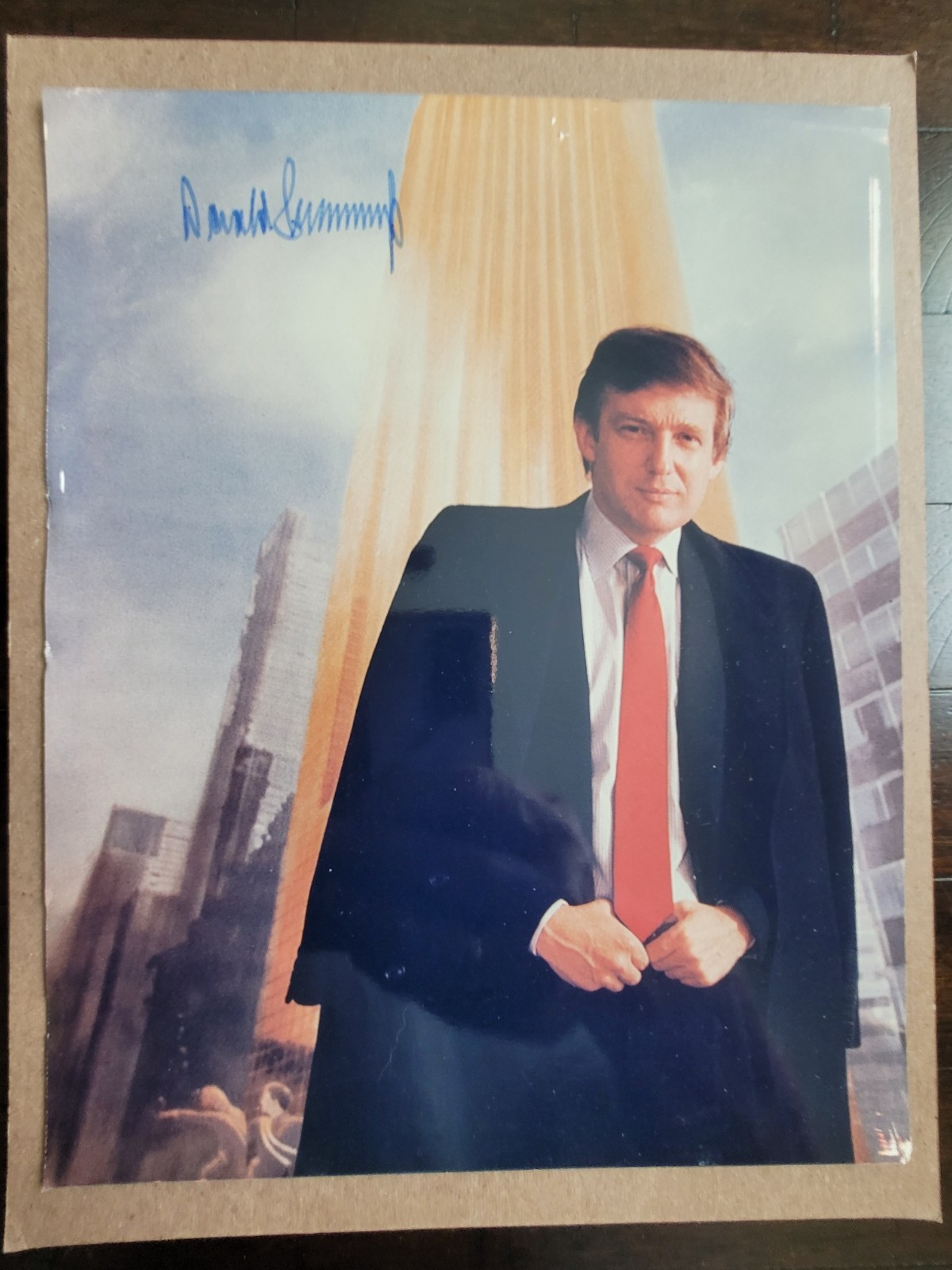 PRESIDENT and BUSINESSMAN DONALD TRUMP - SIGNED TRUMP TOWER PICTURE W/COA