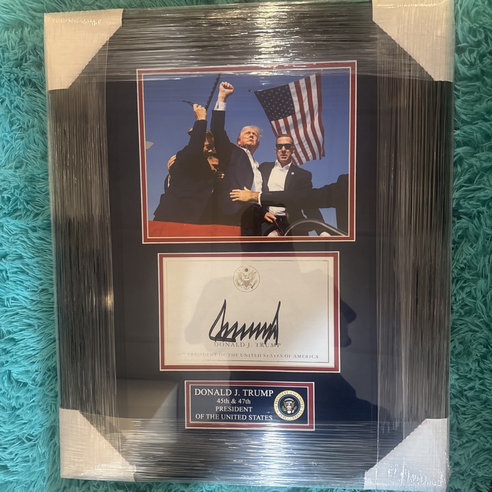 Donald Trump Signed Auto 19x24 Framed Photo Big Bold Auto PSA LOA