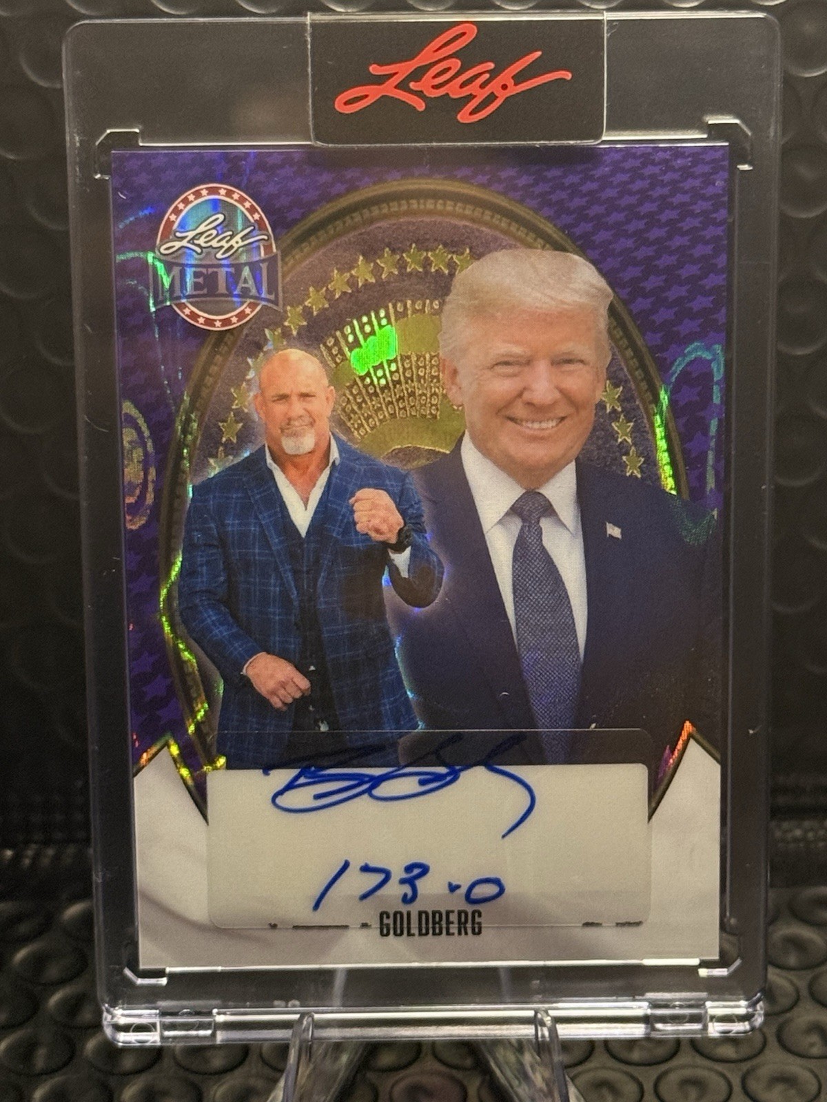Leaf Presidents Day Bill Goldberg Auto 1/1 With Trump