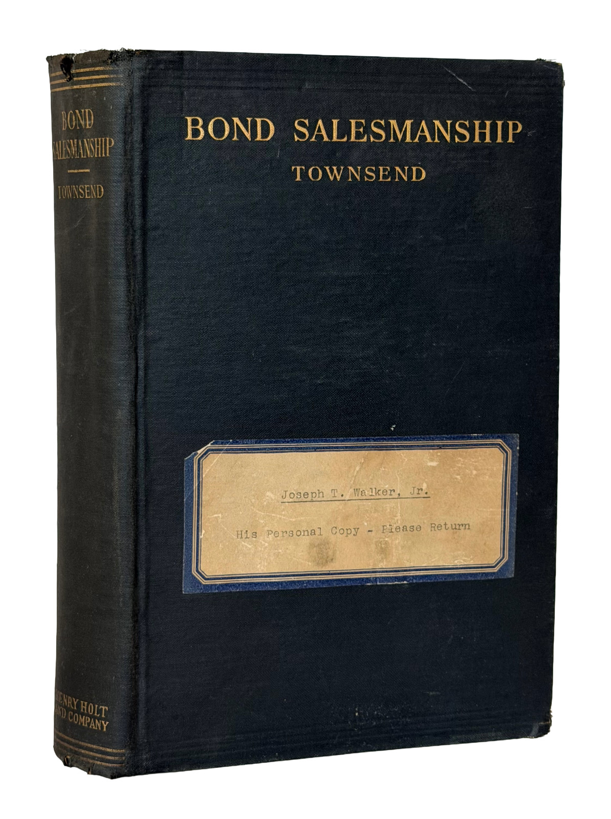 1924 Bond Salesmanship Townsend 1st Ed. Wall Street Stock Market Warren Buffett