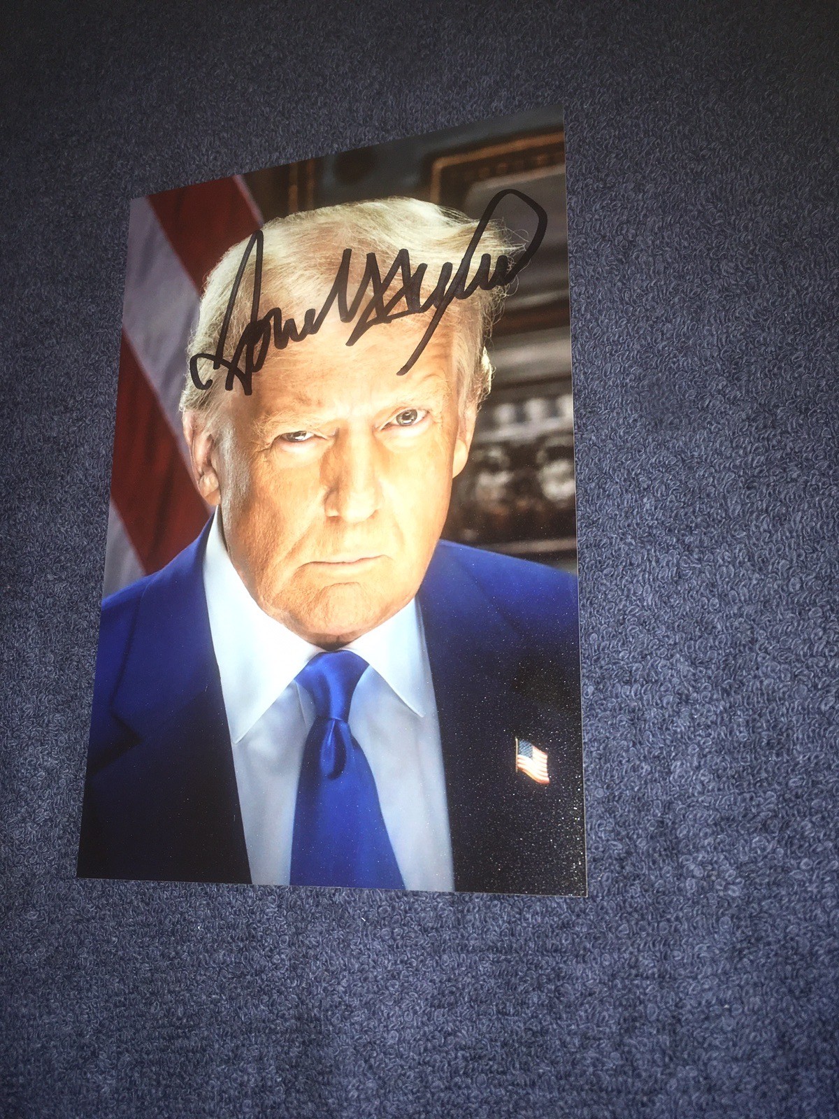 Photo Dédicace Autograph Donald trump Président Us