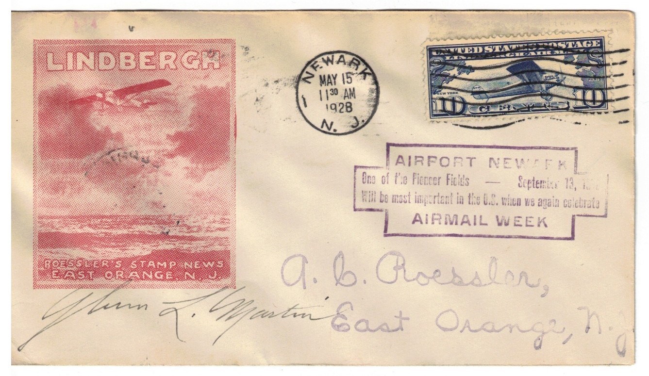 GLENN L. MARTIN AUTOGRAPH, AVIATION PIONEER, ON 1928 COVER