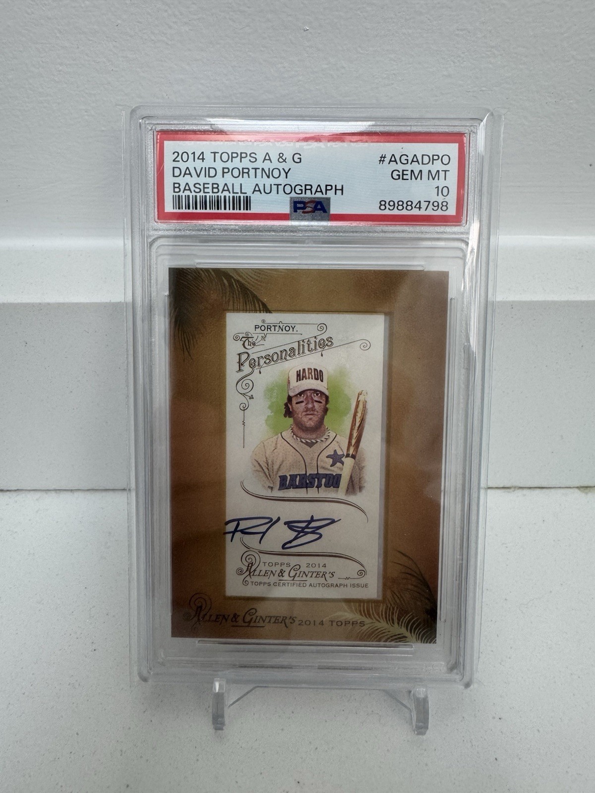 2014 TOPPS ALLEN & GINTER DAVID PORTNOY MINI FRAMED AUTO PSA 10 Barstool
