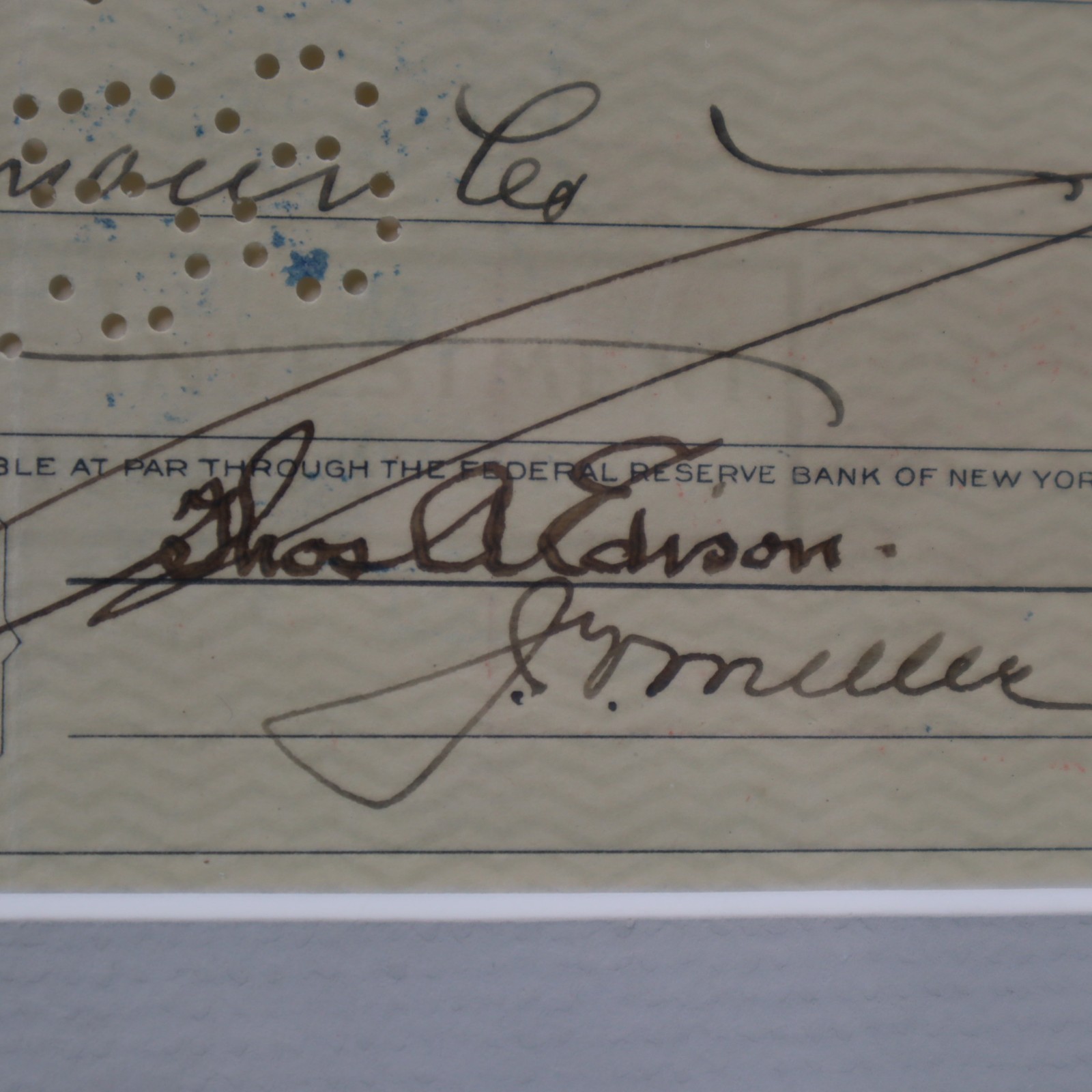 RARE 1930's Thomas Edison Signed Check PSA/DNA Certified Authentic Auto FRAMED