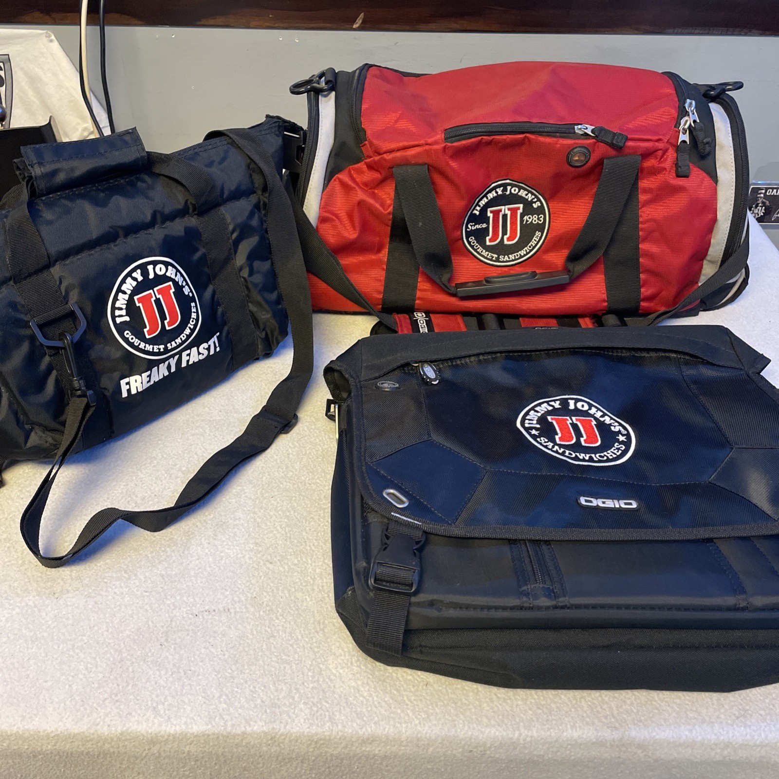 Jimmy John's Superfan Merch Lot - OGIO Laptop Messenger Bag, Duffel & Cooler