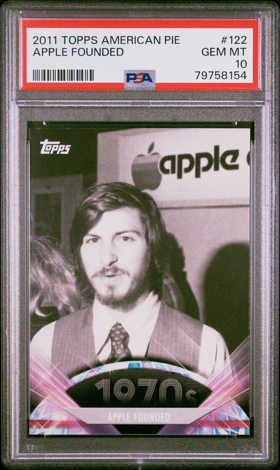 2011 Topps American Pie Apple Founded #122 PSA 10 Gem Mint Steve Jobs