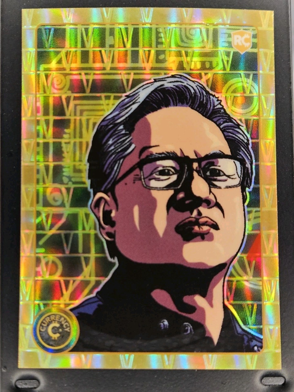 Cardsmiths Currency Series 5 - #4 - Jensen Huang- GOLD Gemstone 9/10
