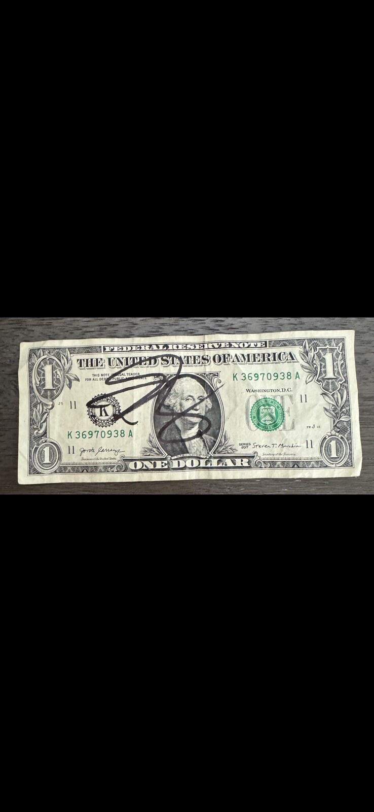 Donald Trump Jr. Autographed 1$ Dollar Bill Son Of President Donald Trump
