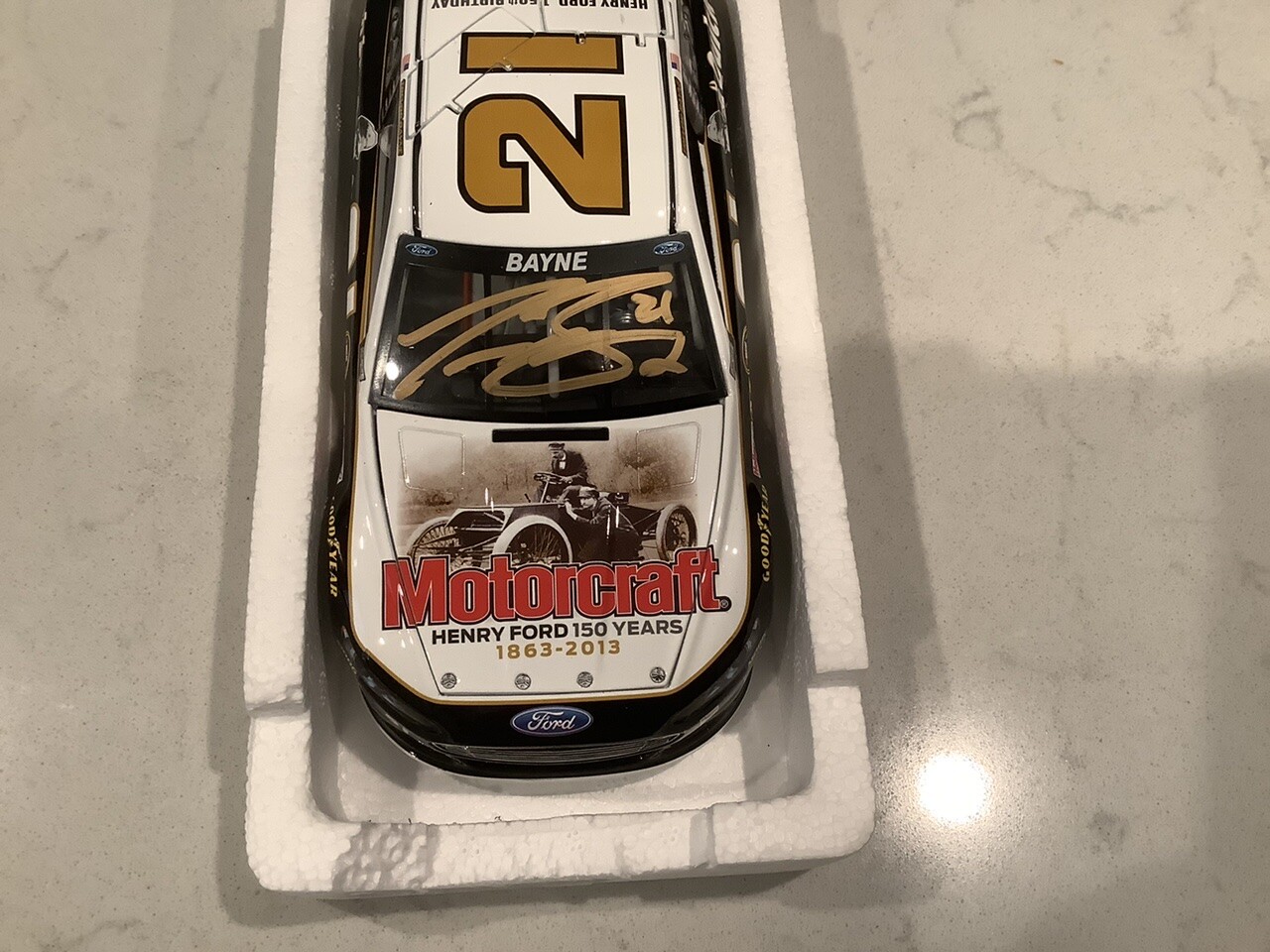TREVOR BAYNE AUTOGRAPHED 2013 FORD MOTORCRAFT HALL OF FAME HENRY FORD & CARD