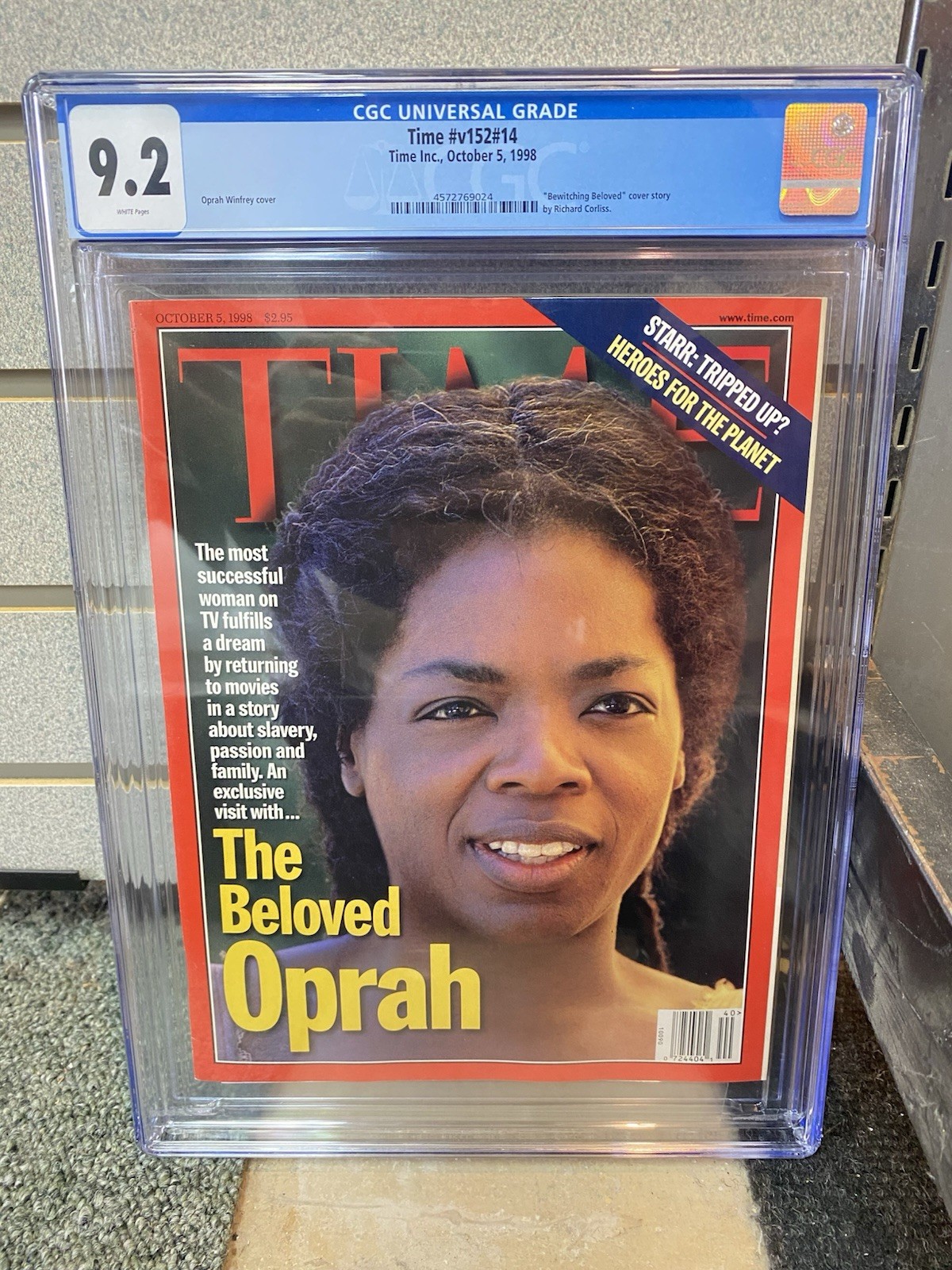 Oprah Winfrey Time Magazine CGC 9.2 Newsstand 10/5/1998 The Beloved Oprah