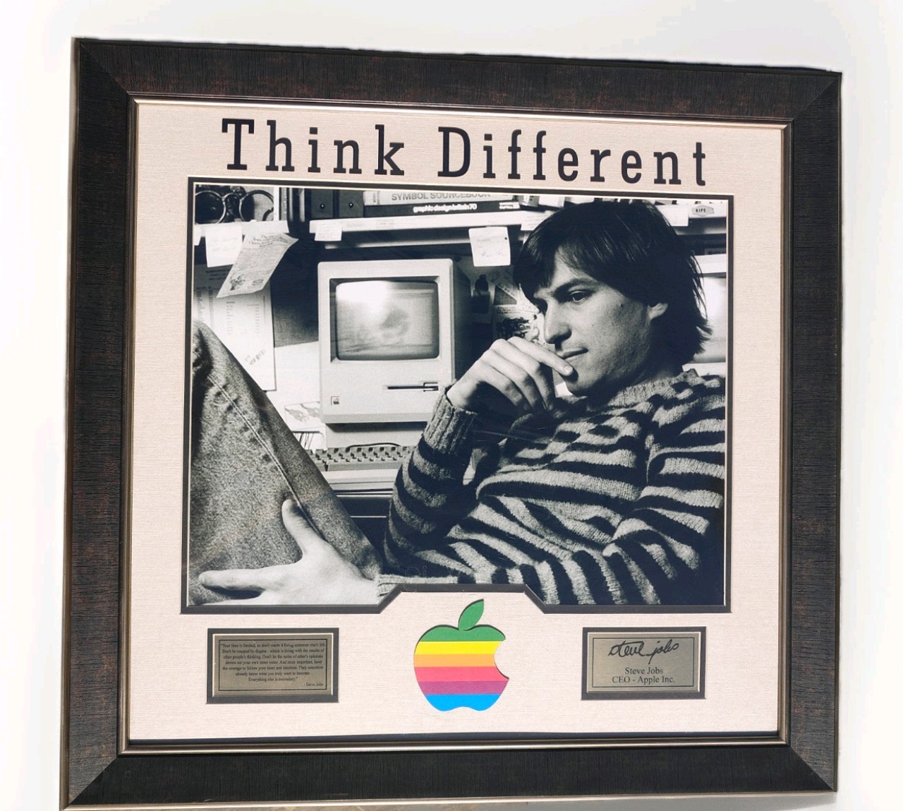 Steve Jobs Apple Think Different Frame Engraved Signature