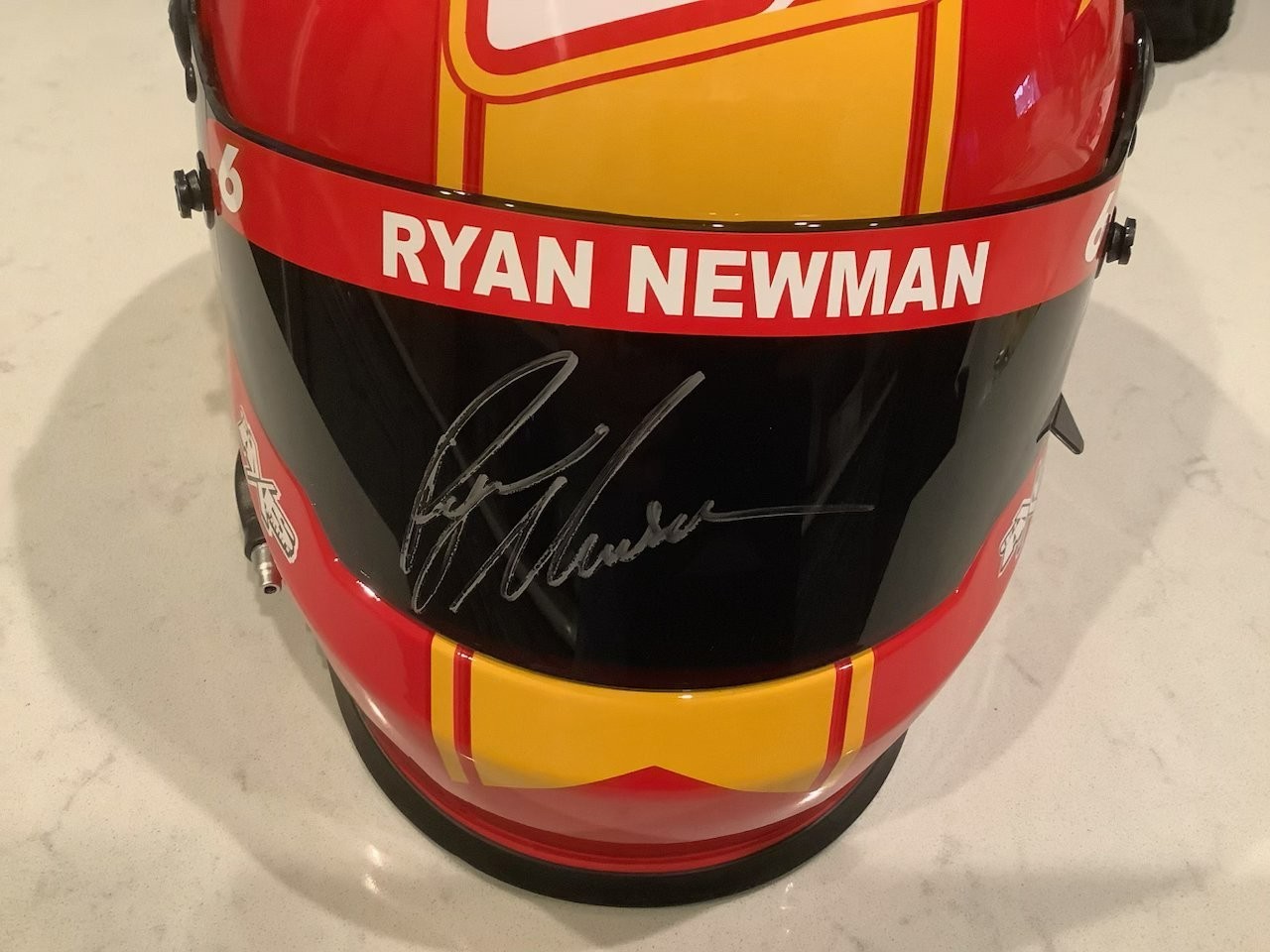 RYAN NEWMAN SIGNED RFR OSCAR MAYER FULL SIZE HELMET & AUTOGRAPHED CARD