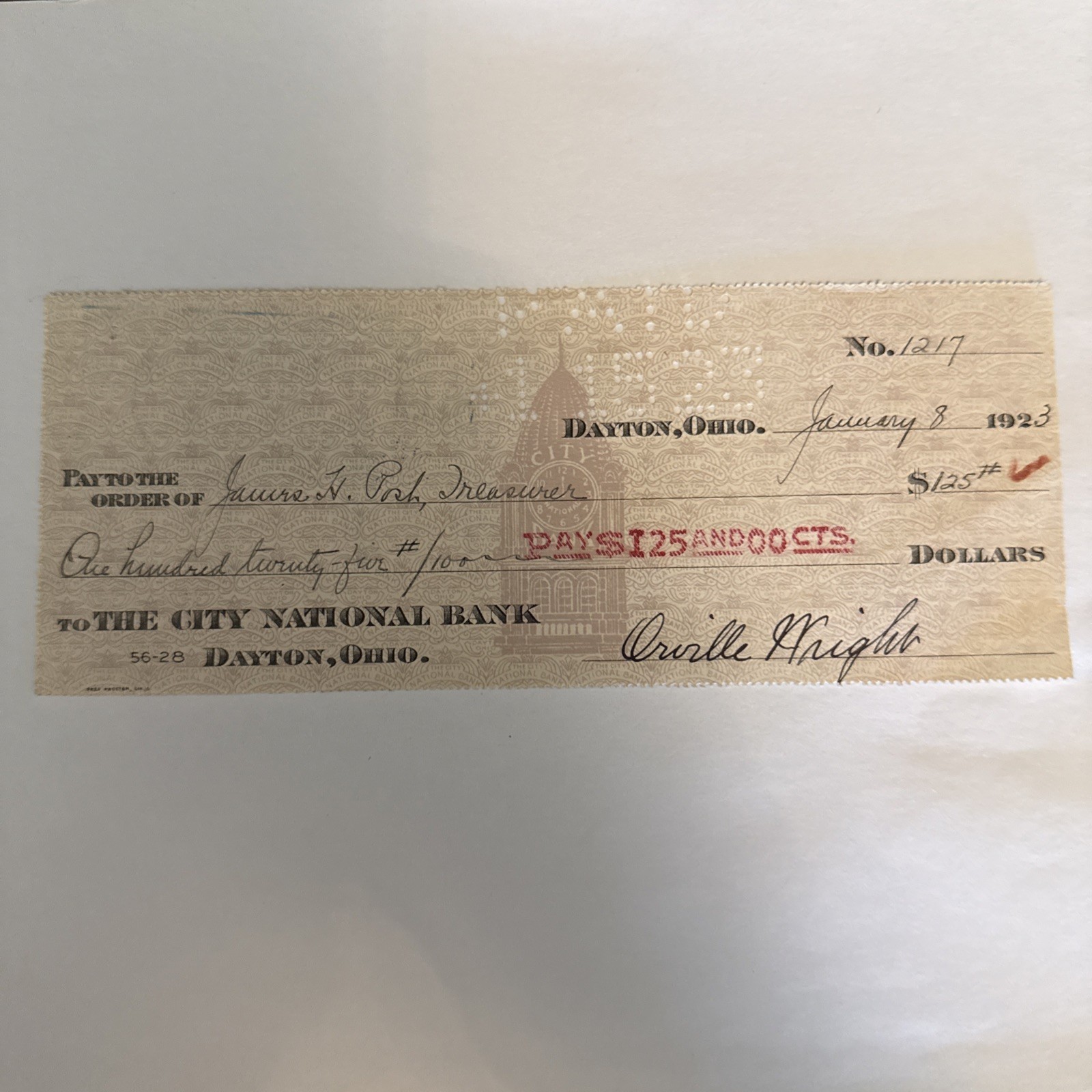 Orville Wright Auto - W/ Beckett Letter Of Authenticity