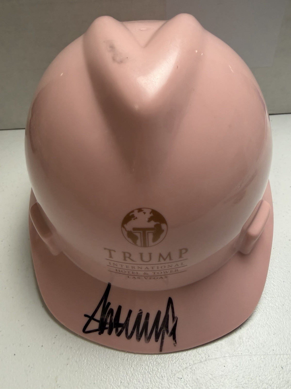 Donald Trump International Hotel & Tower Autographed Hard Hat Pink COMBINE SHIP