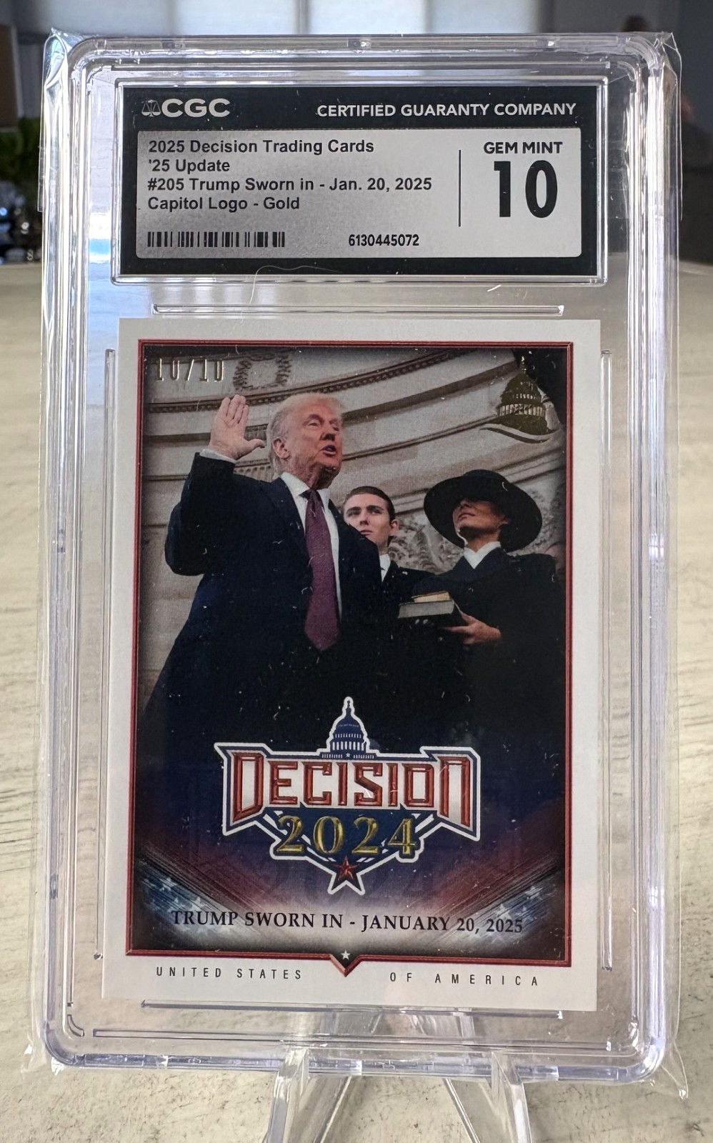 Donald Trump Sworn In DECISION 2025 Update GOLD 10/10 CGC Gem Mint 10 Capital