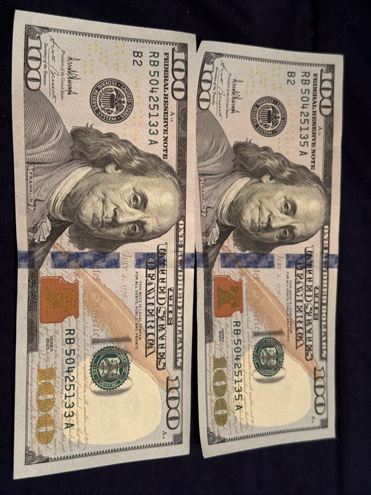 2025 Series $100 bill Trump Signature 1st Living President On Signed Notes Uncir
