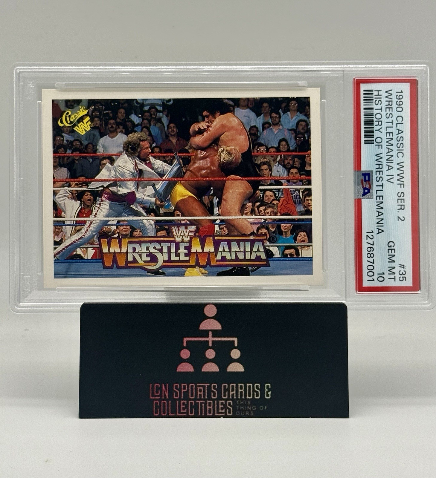 1990 CLASSIC WWF SER 2 Hulk Hogan & Andre Giant #35 WRESTLEMANIA 4 PSA 10 Trump