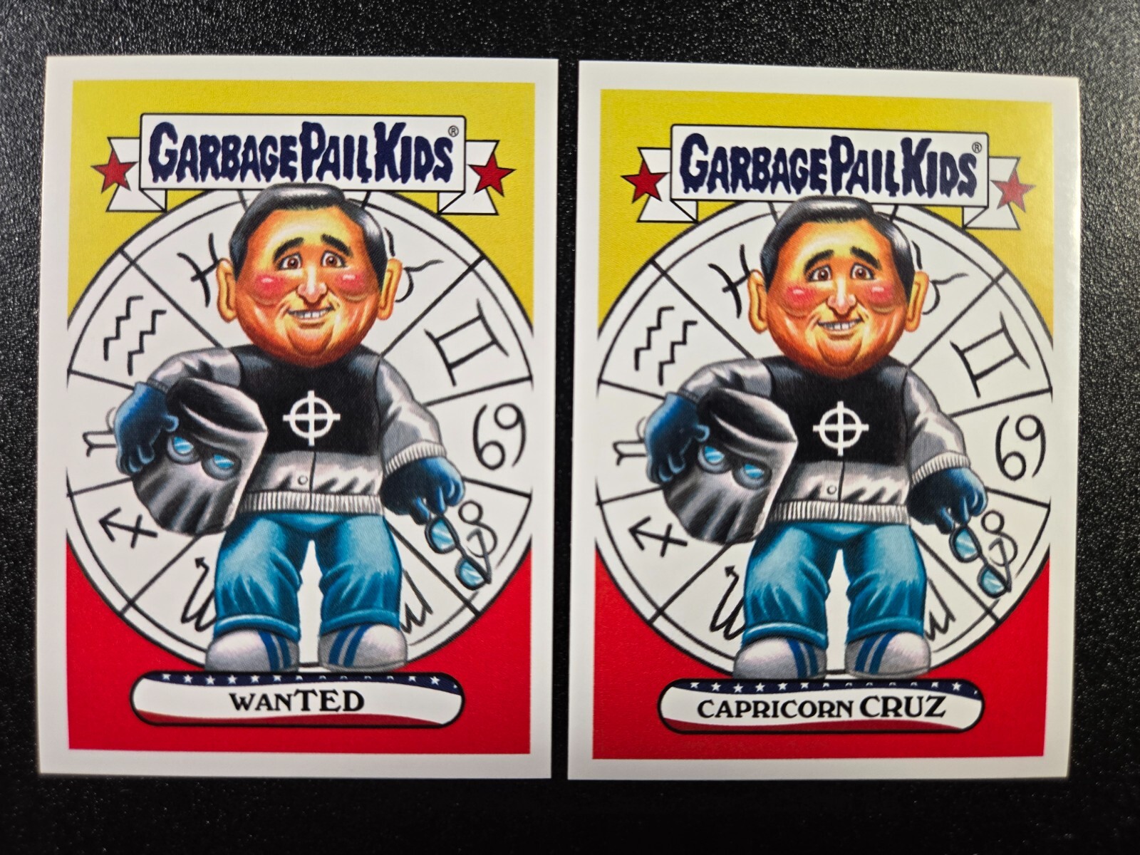 Texas Senator Ted Cruz as Zodiac Killer Garbage Pail Kids Donald Trump 2024