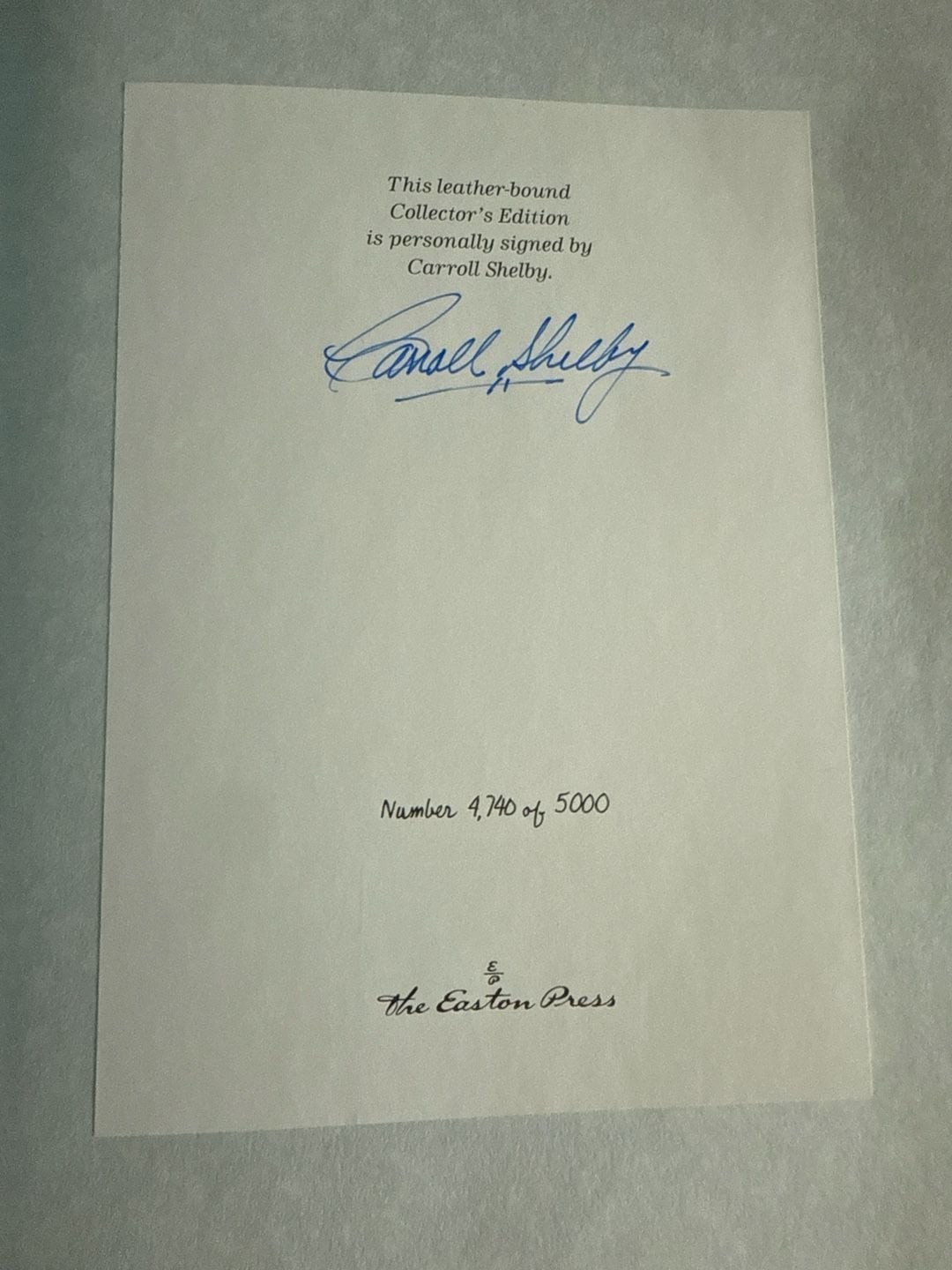 Easton Press Mustang: Anniversary Edition Signed by Carroll Shelby Leather Bound