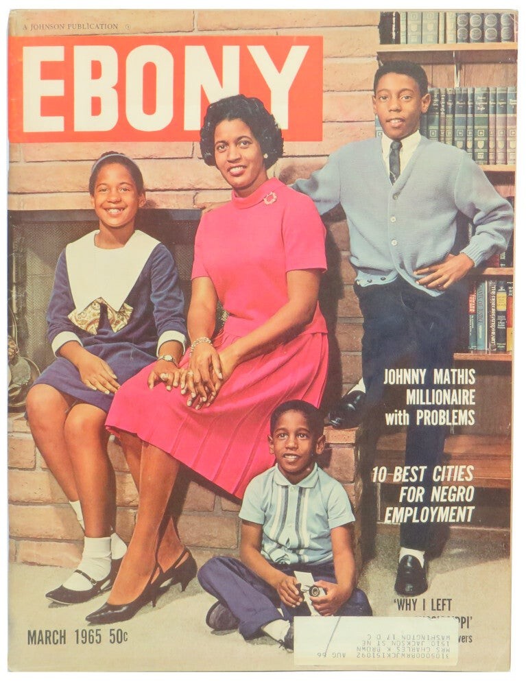 John H Johnson / Ebony Magazine March 1965 Myrlie Evers Cover