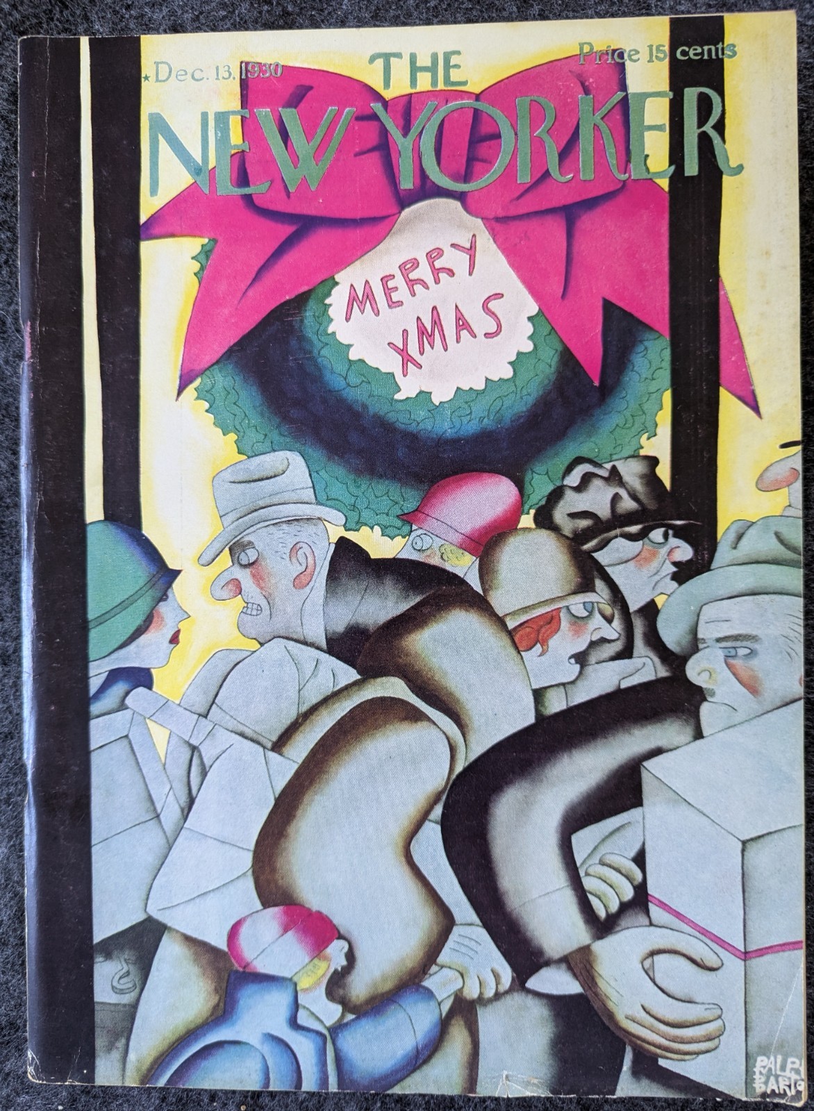 The New Yorker Magazine December 13, 1930 Barton Christmas Cover-Orville Wright