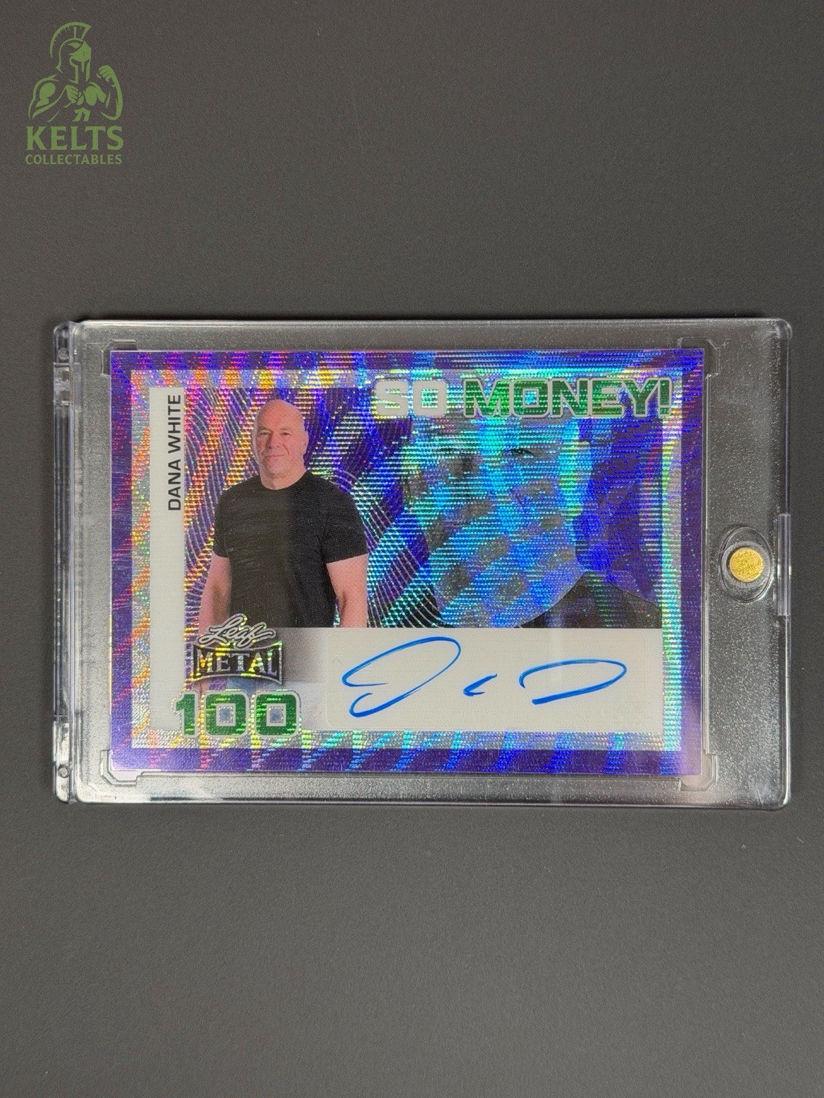 Dana White 2025 Leaf Metal PowerSlap So Money UFC Autograph Auto Wave Purple /15