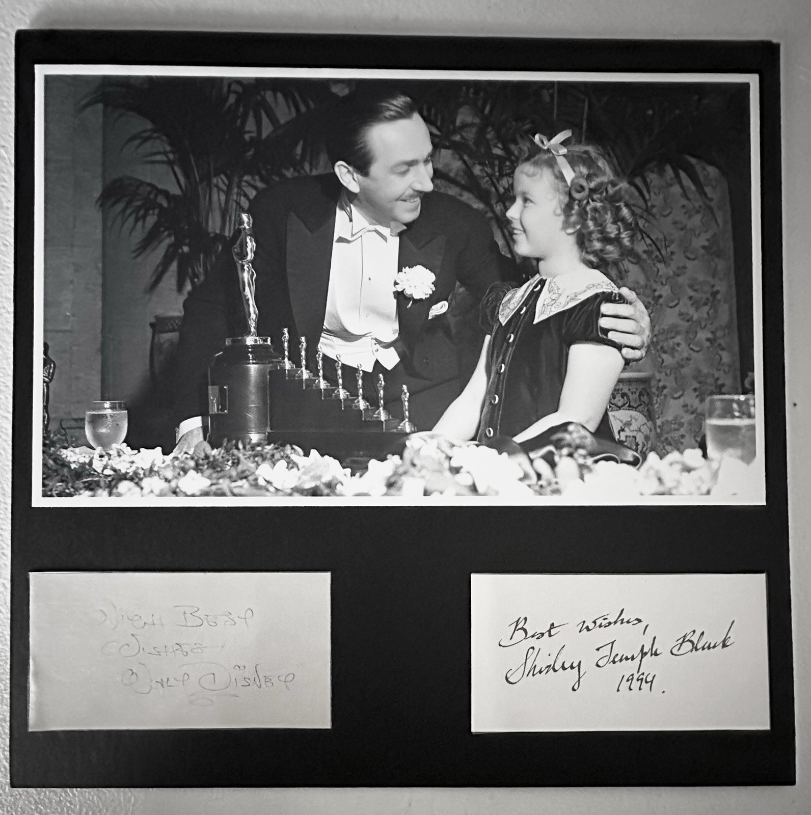 Walt Disney & Shirley Temple Signatures With Photo