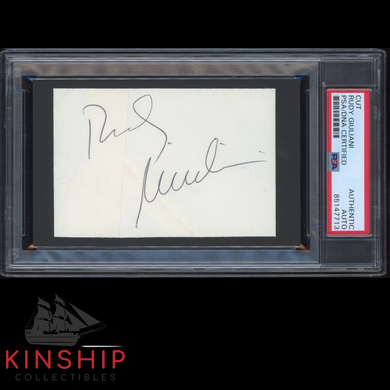 Rudy Giuliani signed Cut PSA DNA Slabbed Auto Trump President Fox News C2825