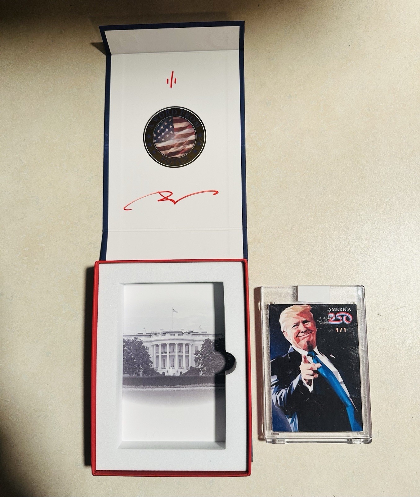 Donald Trump A WORD FROM POTUS Custom Art President 250 2026 Signed 1/1