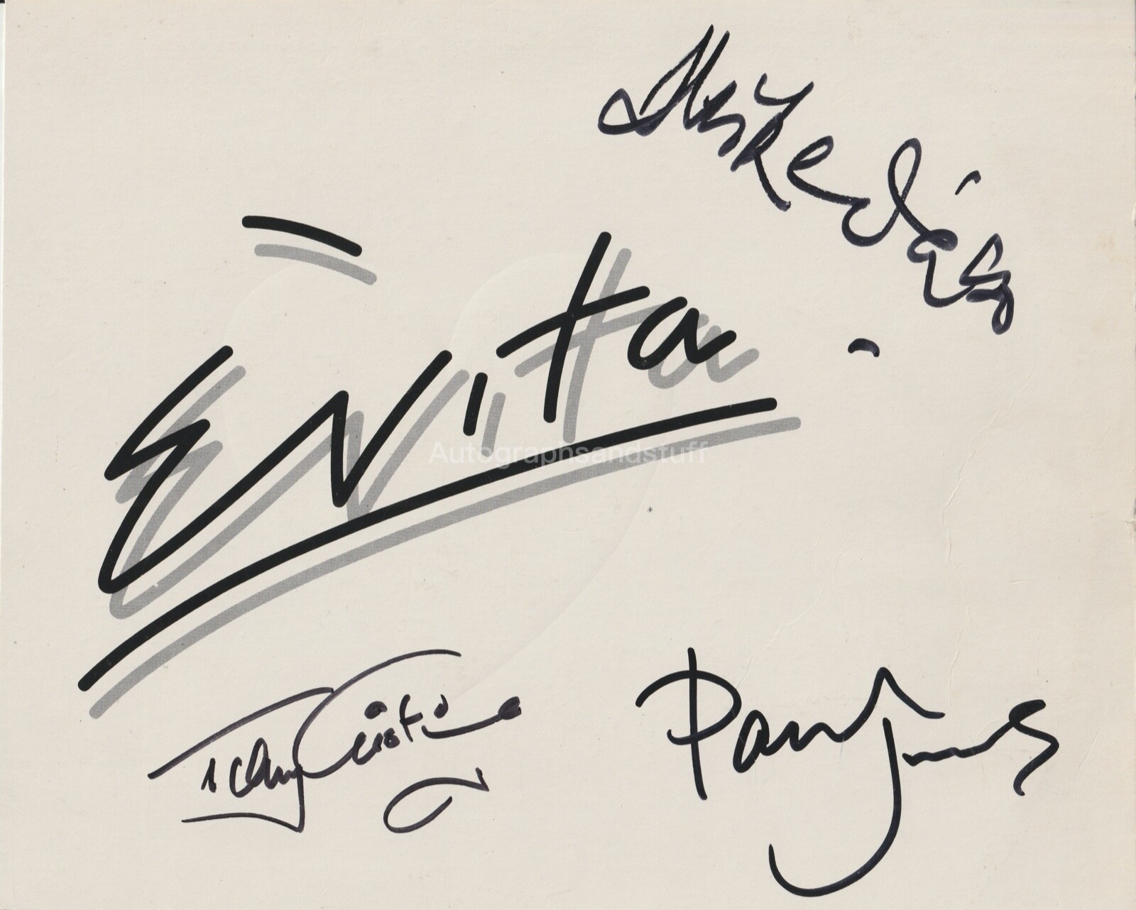 Paul Jones Mike D'Abo & Tony Christie HAND SIGNED 8x10 Photo, Autograph Evita B
