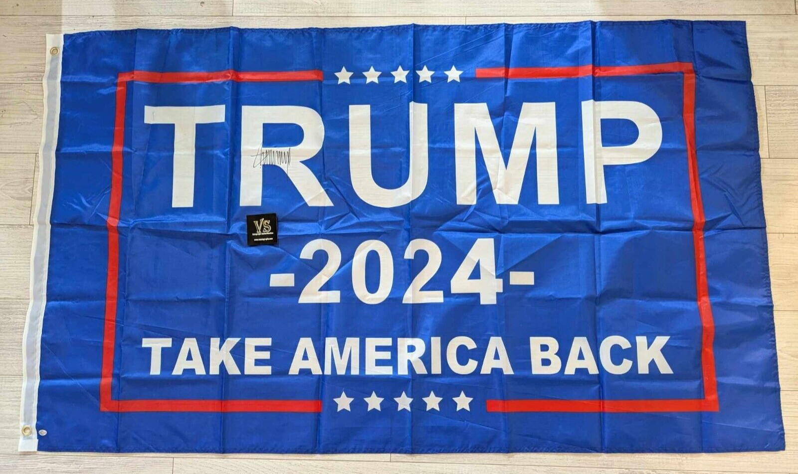 SIGNED DONALD TRUMP MAGA 2024 5’x3’ Flag AUTHENTIC COA Take America Back
