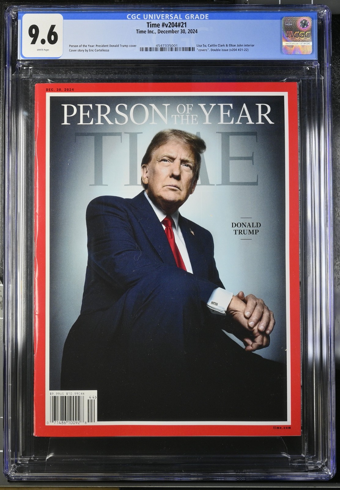 ⭐️ CGC 9.6 Donald Trump Person of the Year Time Magazine - Dec 30 2024 ⭐️