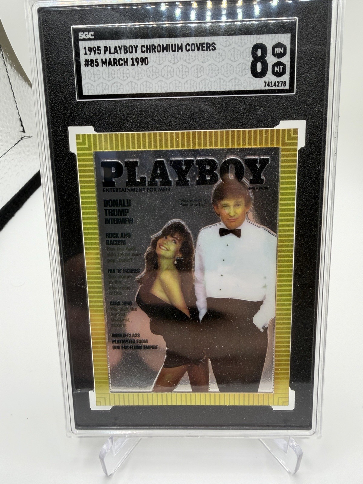 1995 Playboy Chromium Covers #85 March 1990 - Donald J Trump SGC 8